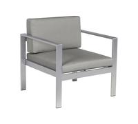 Beliani Silla de jardín de Aluminio Gris Oscuro Fundas de cojín poliéster Moderno terraza Exterior Interior Salerno