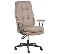Beliani Silla de Oficina con tapizado de Tela inclinable con Bloqueo de posición giratoria 360° Altura Ajustable marrón Melocush
