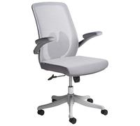 Beliani Silla de Oficina Moderna Base giratoria Altura Regulable reposabrazos elevables Malla Oficina en casa Gris Overlord