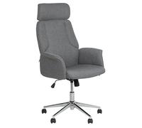 Beliani Silla de Oficina reclinable de poliéster Gris Plateado Giratorio Regulable Pilot