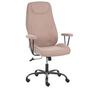 Beliani Silla de Oficina tapizada en Tela Altura Ajustable posición reclinable Sistema de Bloqueo Gris Pardo Titan