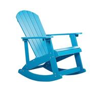 Beliani Silla Mecedora Azul de Madera sintética Resistente a la Intemperie Estilo Moderno Adirondack