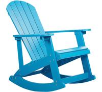 Beliani Silla mecedora de jardín azul