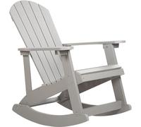 Beliani Silla mecedora de jardín gris claro
