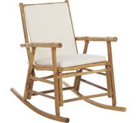 Beliani Silla mecedora de jardín madera de bambú marrón