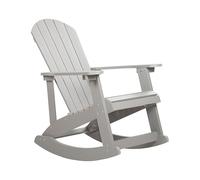 Beliani Silla Mecedora Gris Claro de Madera sintética Resistente a la Intemperie Estilo Moderno Adirondack