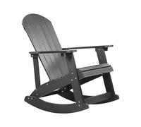 Beliani Silla Mecedora Gris Oscuro de Madera sintética Resistente a la Intemperie Estilo Moderno Adirondack