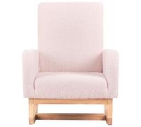 Beliani Silla Mecedora Infantil de bouclé con Patas de Madera para niños Interior Rosa Pastel Norby