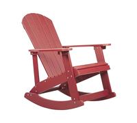 Beliani Silla Mecedora roja de Madera sintética Resistente a la Intemperie Estilo Moderno Adirondack