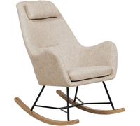 Beliani Silla mecedora tela beige claro