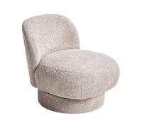 Beliani Sillón Club Giratorio Respaldo Curvo tapizado bou eige Aylo