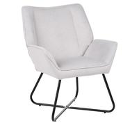 Beliani Sillón con Acolchado Grueso Asiento Profundo Patas de Acero tapizado de Terciopelo Repelente al Agua y fácil de Limpiar Gris Claro Gressela