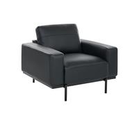 Beliani Sillón de 1 Plaza Sala de Estar Moderno tapizado en Piel sintética Patas de Metal Negro Sovik