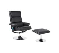 Beliani Sillón de Masaje Moderno con calefacción reclinable con reposapiés de Piel sintética Negro Legend