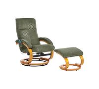 Beliani Sillón de Masaje reclinable Moderno con reposapiés con calefacción de Tela Verde Hero