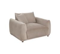 Beliani Sillón de Sala de Estar con Respaldo tapizado en Terciopelo y Patas de Madera Gris Pardo Jubek