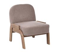 Beliani Sillón Decorativo sin reposabrazos Estilo escandinavo butaca de Perfil bajo bou ris Pardo Orten