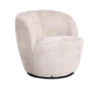 Beliani Sillón Giratorio Moderno con tapizado de Chenilla reposabrazos y Asiento Ancho salón Beige Kuolpa