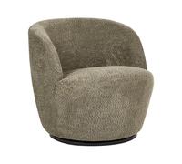 Beliani Sillón Giratorio Moderno tapizado de Chenilla con reposabrazos Asiento Amplio Sala de Estar Verde Oscuro Kuolpa