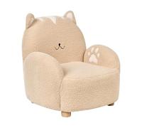 Beliani Sillón Infantil tapizado de Gato para niños Beige Zoar