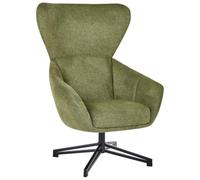 Beliani Sillón Moderno de Mediados de Siglo sillón orejero con Respaldo Alto Giratorio Verde Dalen