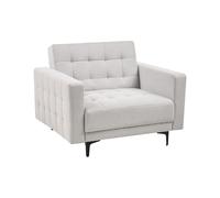 Beliani Sillón Moderno reclinable sillón Cama de día tapizado en Tela con capitoné Gris Claro Aberdeen