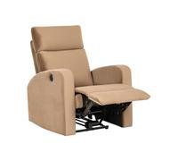 Beliani Sillón reclinable eléctrico Sala de Estar Moderno de Terciopelo marrón Claro Verdal