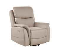 Beliani Sillón reclinable elevable de Tela con función de Masaje eléctrico Gris Pardo Glorie