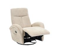 Beliani Sillón reclinable Giratorio 360° tapizado de Tela con reposabrazos Beige Claro Gaja