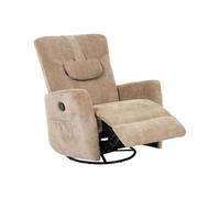 Beliani Sillón reclinable Manual con Giro de 360° reposacabezas cojín tapizado de Tela marrón Rea