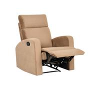 Beliani Sillón reclinable Manual Sala de Estar Moderno de Terciopelo marrón Claro Verdal