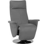Beliani Sillón reclinable piel sintética gris