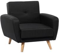 Beliani Sillón reclinable tela negro