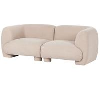 Beliani Sofá 2 plazas de bouclé Modular de Perfil bajo con Forma Curvada Estilo orgánico Beige Mjalbi