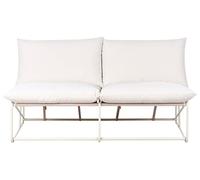 Beliani Sofá 2 plazas de jardín bajo de Metal con Cojines de Asiento y Respaldo Muebles de Exterior Interior jardín sin reposabrazos Beige Claro Pico