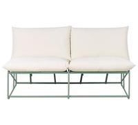 Beliani Sofá 2 plazas de jardín bajo de Metal con Cojines de Asiento y Respaldo Muebles de Exterior Interior jardín sin reposabrazos Verde Pico