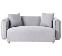 Beliani Sofá 2 plazas Moderno apartamento tapizado Patas de Madera de Caucho Tejido Gris Lillerod