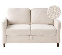 Beliani Sofá 2 plazas Moderno tapizado de bouclé con almacenaje reposabrazos Beige Mare