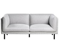 Beliani Sofá 2 plazas tapizado Tela Patas de Hierro Muebles Sala de Estar Gris Claro Vorgod