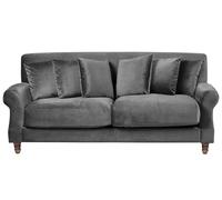 Beliani Sofá 2 plazas Vintage con Cojines tapizado en Terciopelo Gris Eike