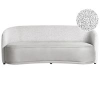 Beliani Sofá 3 plazas Curvo Moderno Art déco Tejido poliéster Dos Telas Gris Roset