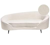 Beliani Sofá 3 plazas diseño Curvo Patas de Metal bouclé Blanco Savar