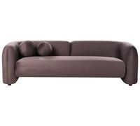 Beliani Sofá 3 plazas Moderno de Terciopelo con Cojines Extra Sala de Estar marrón Oscuro Leiren