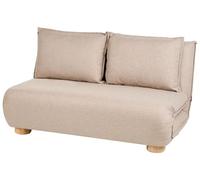 Beliani Sofá Cama 2 plazas con tapizado de imitación de Lino Patas de Madera sin Brazos para niños Beige Abisko