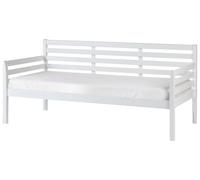 Beliani Sofá Cama Individual 90 x 200 cm con somier de láminas Madera de Caucho Blanco Theza