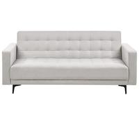 Beliani Sofá Cama Moderno de 3 plazas tapizado de Tela reclinable con capitoné Gris Claro Aberdeen