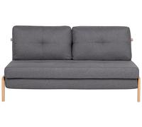 Beliani Sofá Cama tapizado en Tela Gris Oscuro Cojines 2 plazas Estilo escandinavo Edland