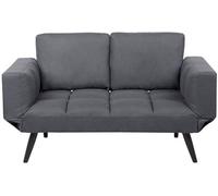 Sofá cama 2 plazas gris oscuro reposabrazos ajustables estilo minimalista Brekke