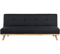 Beliani Sofá cama tela negro 3 plazas