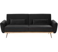 Beliani Sofá cama terciopelo negro 3 plazas